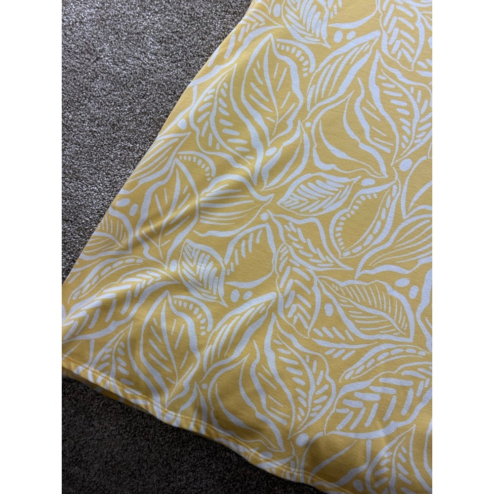 Apt. 9 Womens XL Yellow White Tropical Leaf Print Sleeveless Shift Sun Dress - Picture 8 of 11